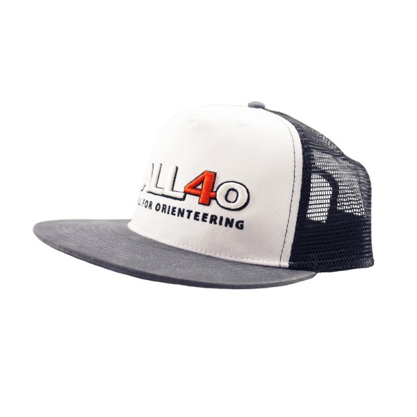 ALL FOR ORIENTEERING TRUCKER шапка, Белый-Черный-Серый