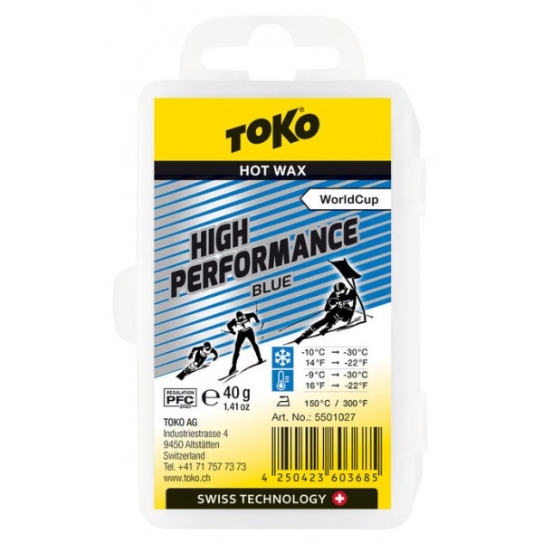 Parafīns TOKO High Performance Hot Wax blue, 40g Parafīns TOKO High Performance Hot Wax blue, 40g