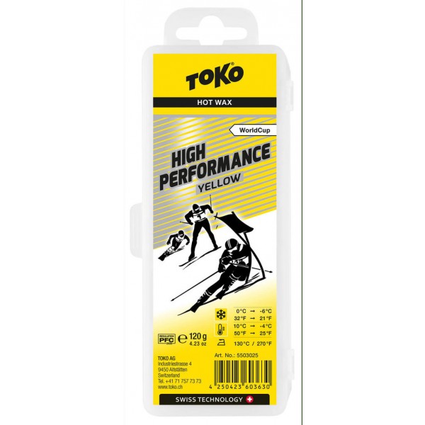 Parafīns TOKO High Performance Hot Wax yellow, 120g distanču/kalnu slēpošanai, snovbordam Parafīns TOKO High Performance Hot Wax yellow, 120g distanču/kalnu slēpošanai, snovbordam