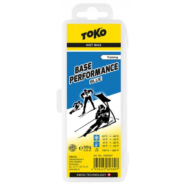 TOKO Base Performance Hot Wax blue, 120g parafīns slēpēm TOKO Base Performance Hot Wax blue, 120g parafīns slēpēm