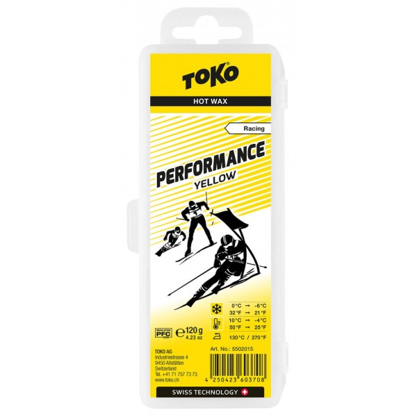 Parafīns TOKO Performance Hot Wax yellow, 120g Parafīns TOKO Performance Hot Wax yellow, 120g